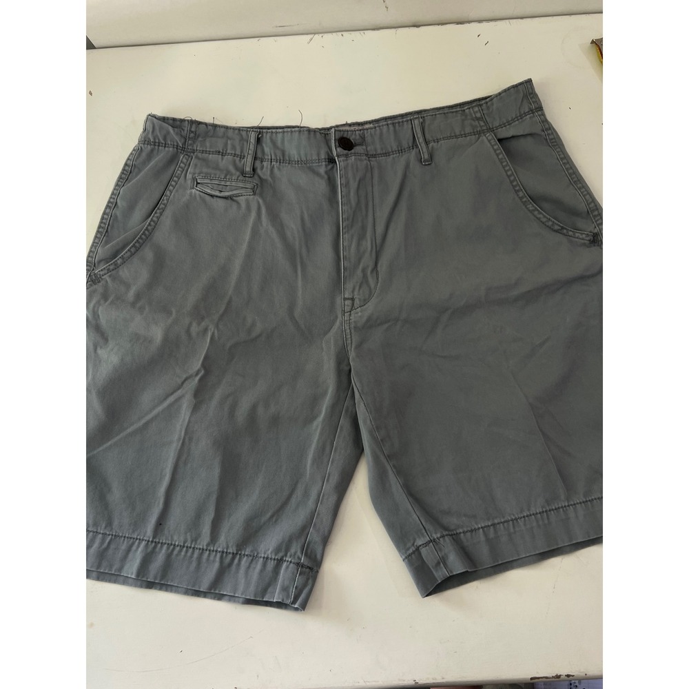 Arizona Jean Co Mens Summer Shorts Gray Cotton Flat Front Zipper Size 38